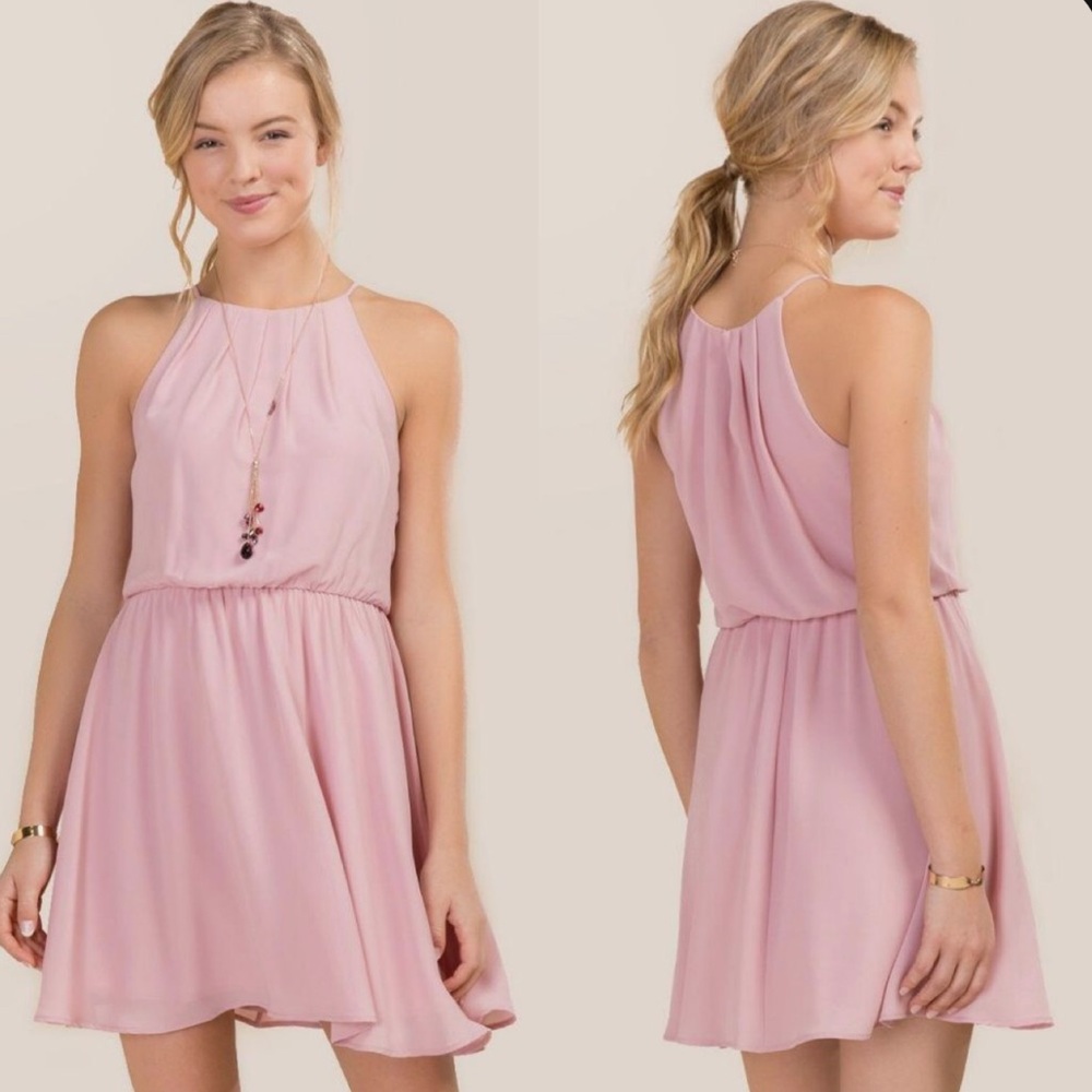 Francesca’s Miami‎ Chiffon Dusty Rose Dress Size Small